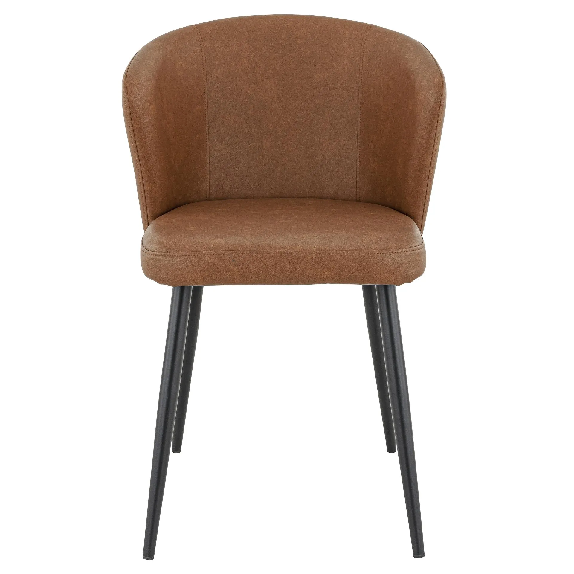 Stuhl Dimitri, Polster Cognac, Schwarz, Polsterstuhl, Factory Industrie Design