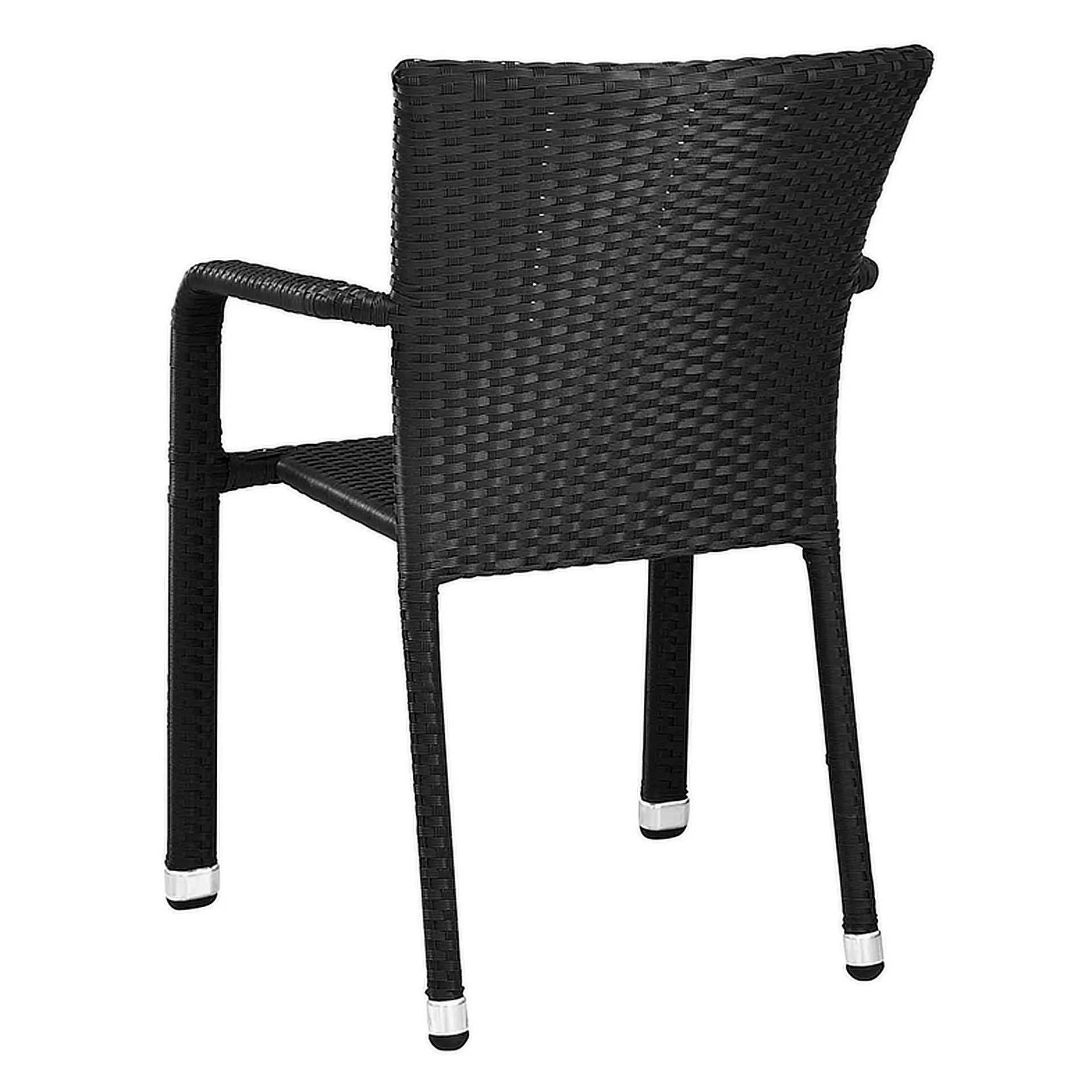 Stuhl Hugo NEW, Geflecht schwarz, Polyrattan, Terrassenstuhl, Outdoorstuhl