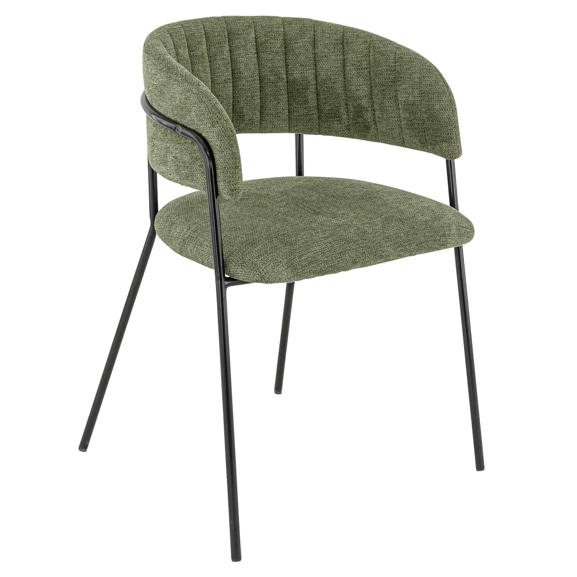 Stuhl Clinton AL, Polster Green, Schwarz, Polsterstuhl, Factory Industrie Design