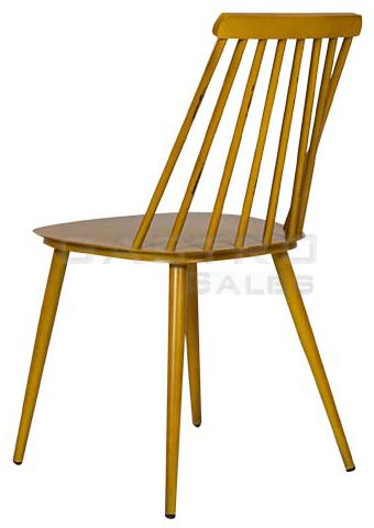 Terrassenstuhl Sibel, Aluminium Vintage Yellow, Metallstuhl, Outdoorstuhl - Hinten
