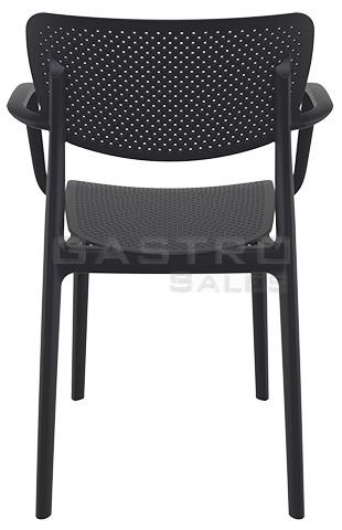 Stuhl Samir AL Black Fiberglas Polypropylen Terrassenstuhl Outdoorstuhl - Rücken