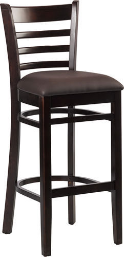 Bruno-Bar-braun Barhocker Bruno, Polster braun, Nussbaum dunkel, Polsterbarhocker, Holzbarhocker