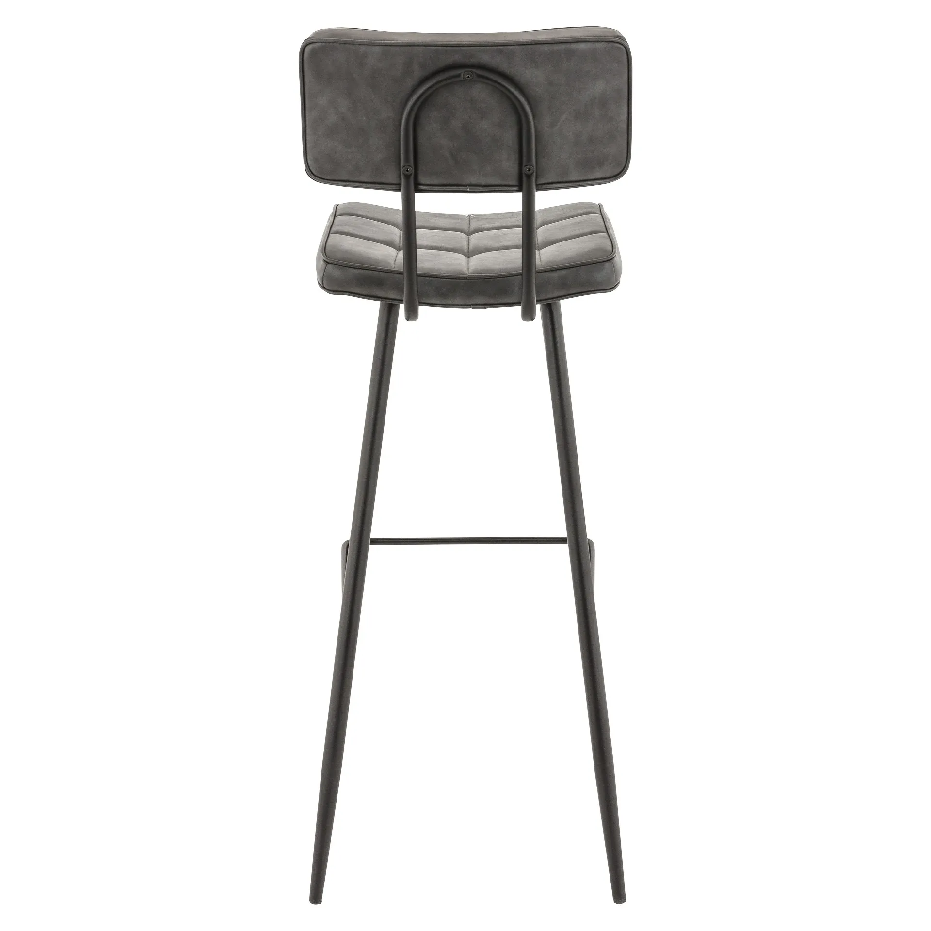 Hocker Karola, Polster Anthrazit, Gestell Schwarz, Polsterbarhocker, Factory Industrie Design