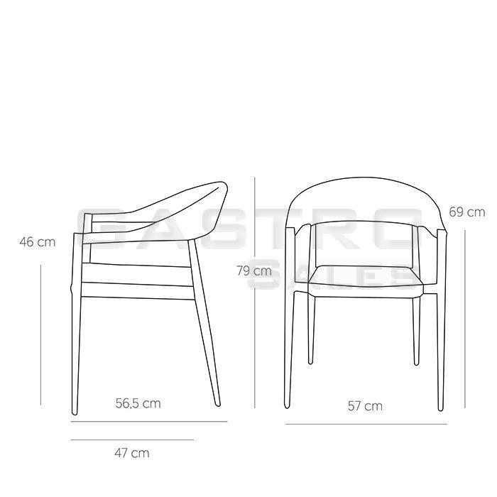 Sessel Nessa, Geflecht olive, Seilgeflecht in Binsenoptik, Terrassensessel, Outdoorsessel - Masse