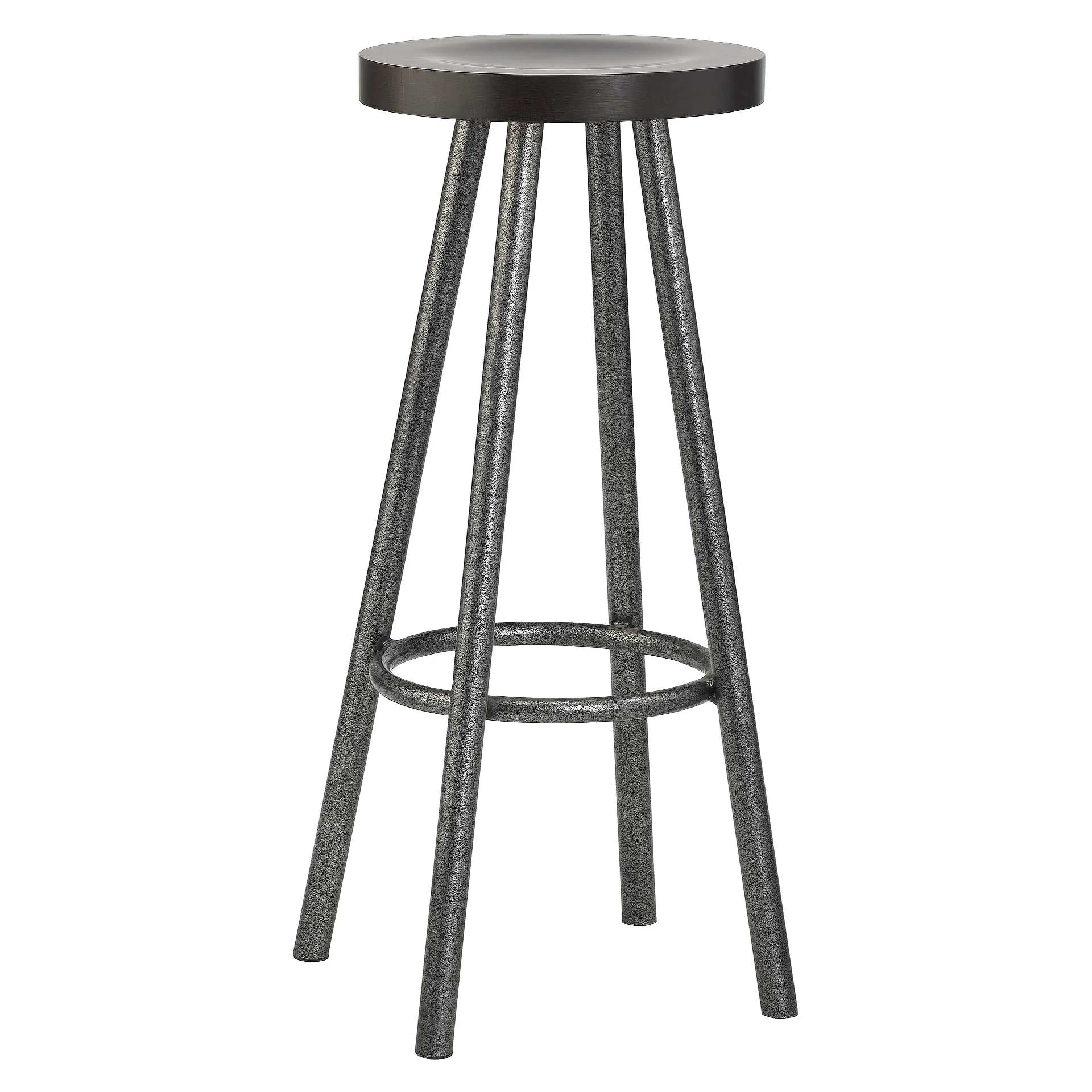 Hocker Klaus, Holzsitz dunkelbraun, Gestell Anthrazit, Metallbarhocker, Barhocker