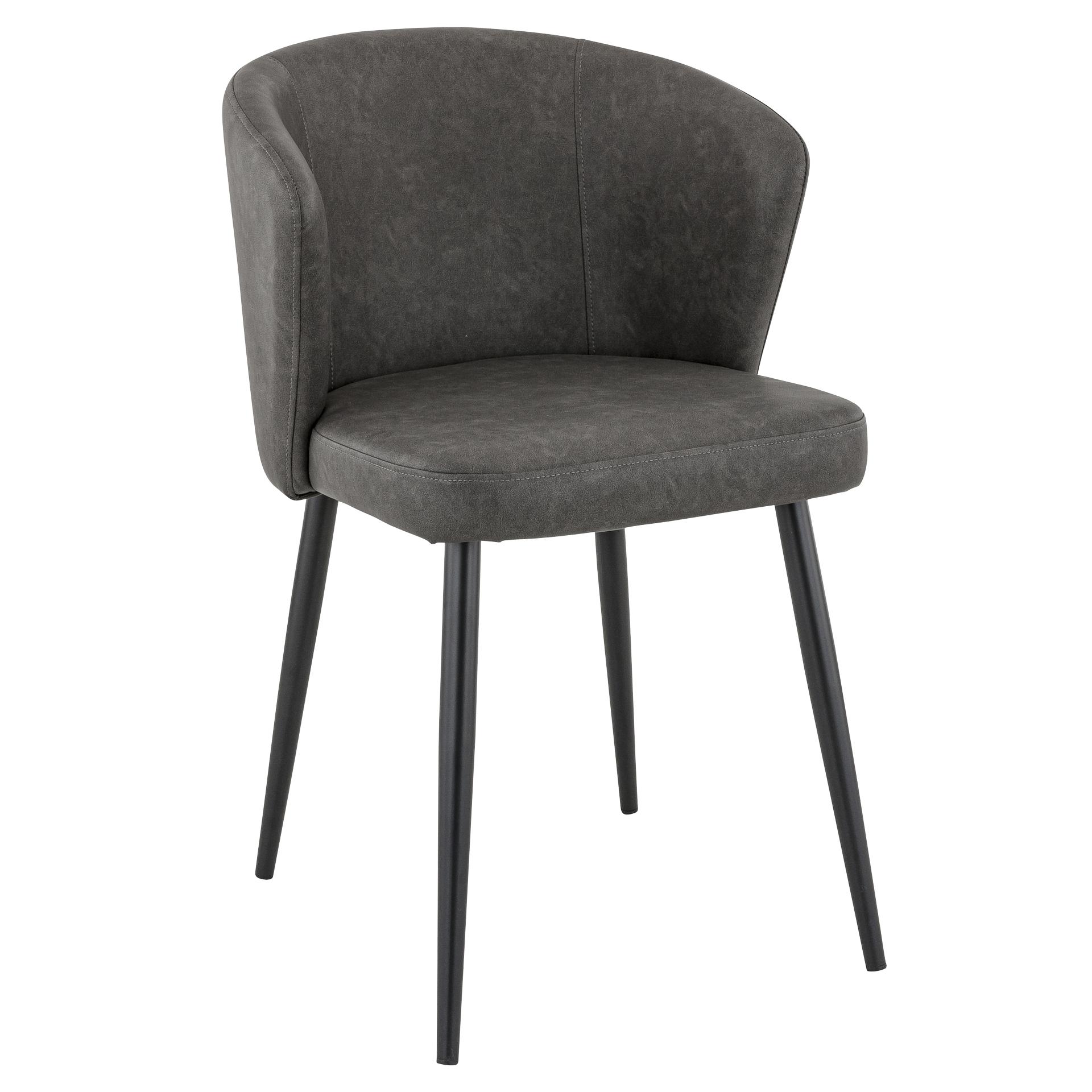 Stuhl Dimitri, Polster Anthrazit, Schwarz, Polsterstuhl, Factory Industrie Design