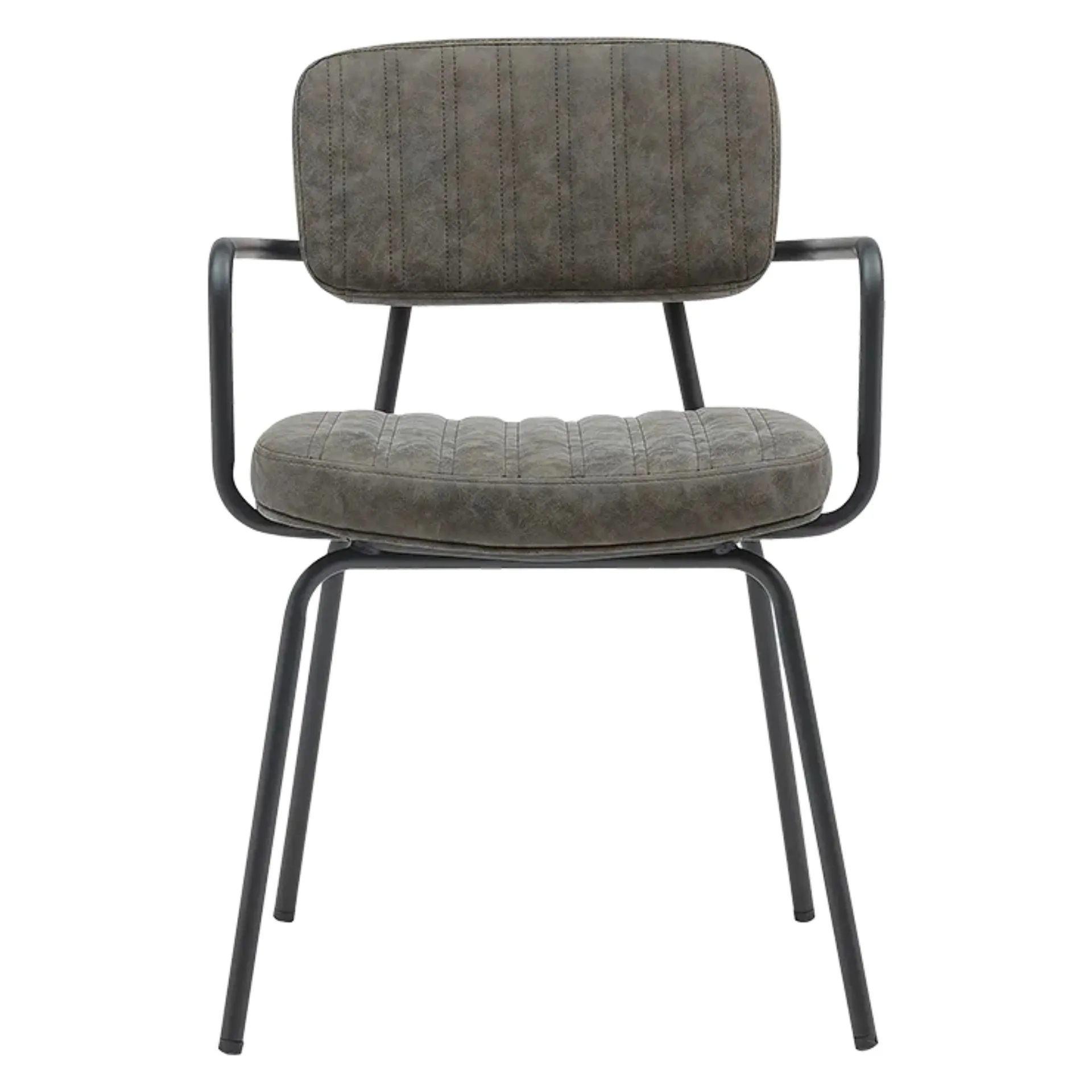 Stuhl Julian AL, Polster Grau, Gestell schwarz, Polsterstuhl, Factory Industrie Design