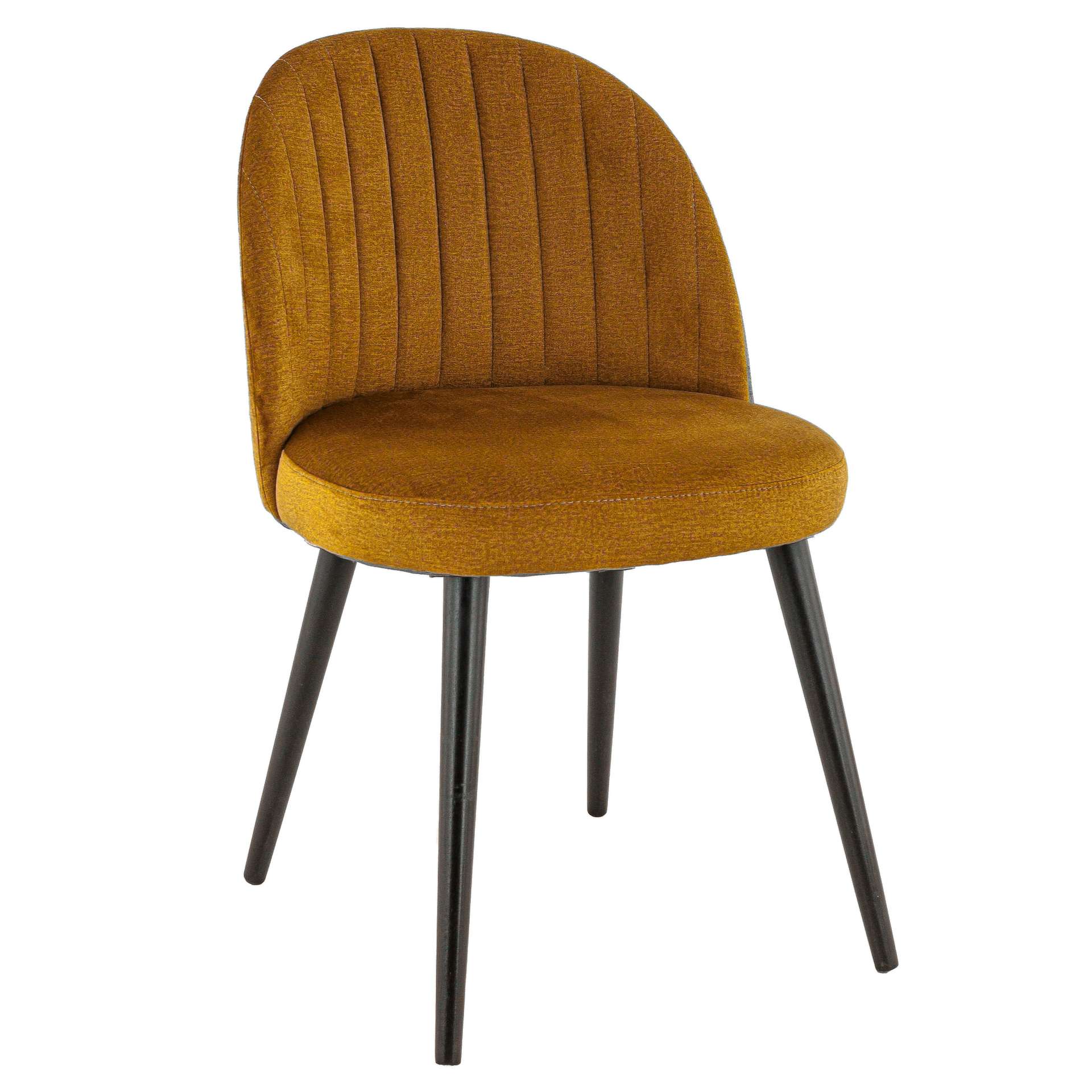 Stuhl Lynn, Polster Gold, Schwarz, Polsterstuhl, Restaurantstuhl