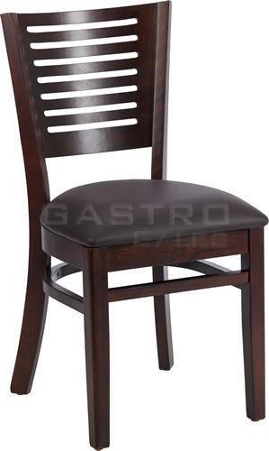 Stuhl Victor, Polster braun, Nussbaum dunkel, Polsterstuhl, Holzstuhl
