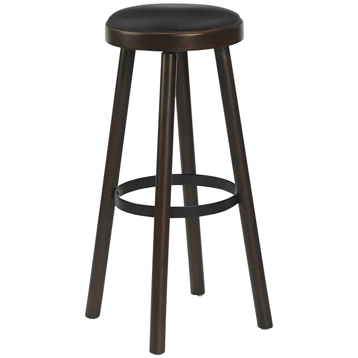 Hocker Diana, Polster Schwarz, Nussbaum dunkel, Holzbarhocker, Gastronomiebarhocker Hocker Diana, Polster Schwarz, Nussbaum dunkel, Holzbarhocker, Gastronomiebarhocker