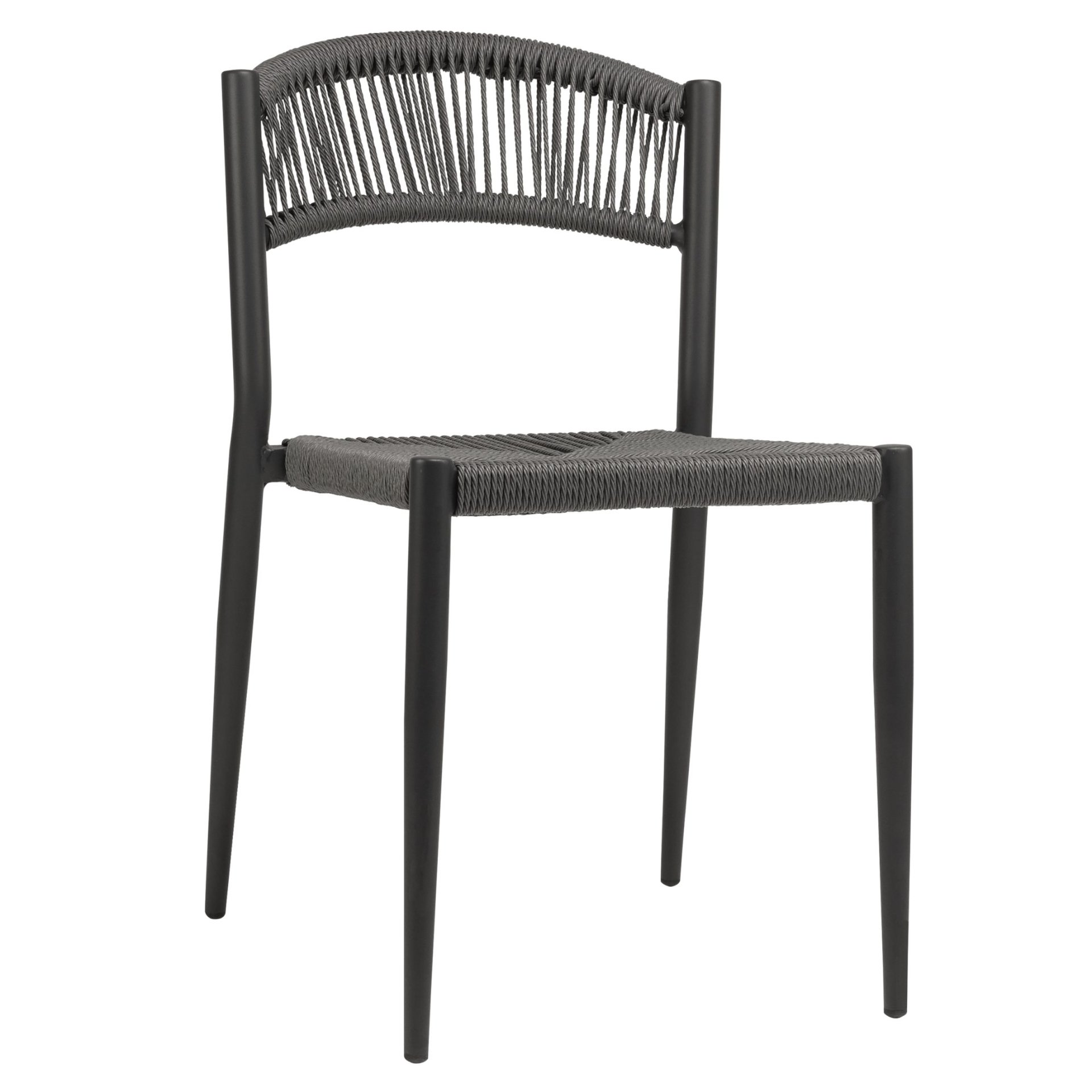 Stuhl Senna, Geflecht grey, Seilgeflecht in Binsenoptik, Terrassenstuhl, Outdoorstuhl