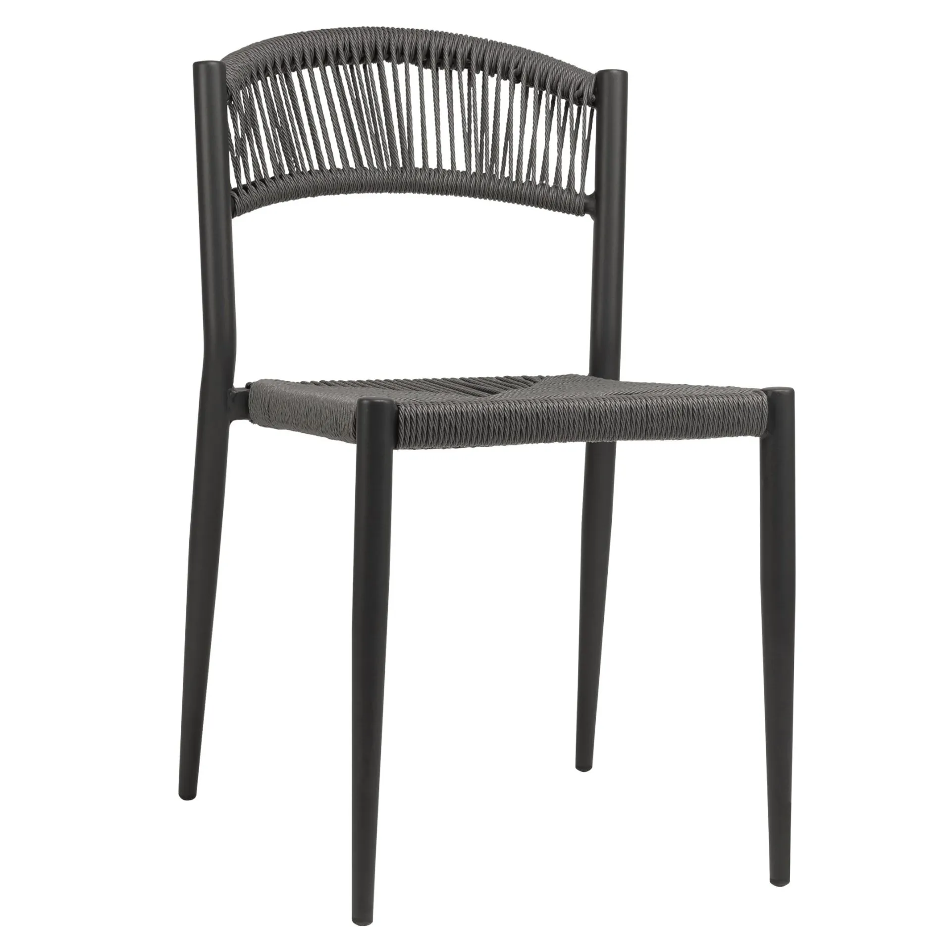 Stuhl Senna, Geflecht grey, Seilgeflecht in Binsenoptik, Terrassenstuhl, Outdoorstuhl 