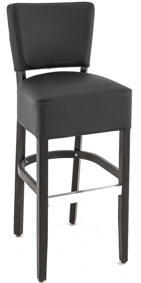 Hardy-Bar-NOIR-9100 Barhocker Hardy, Polster Black, Wenge, Polsterbarhocker, Gastronomiebarhocker