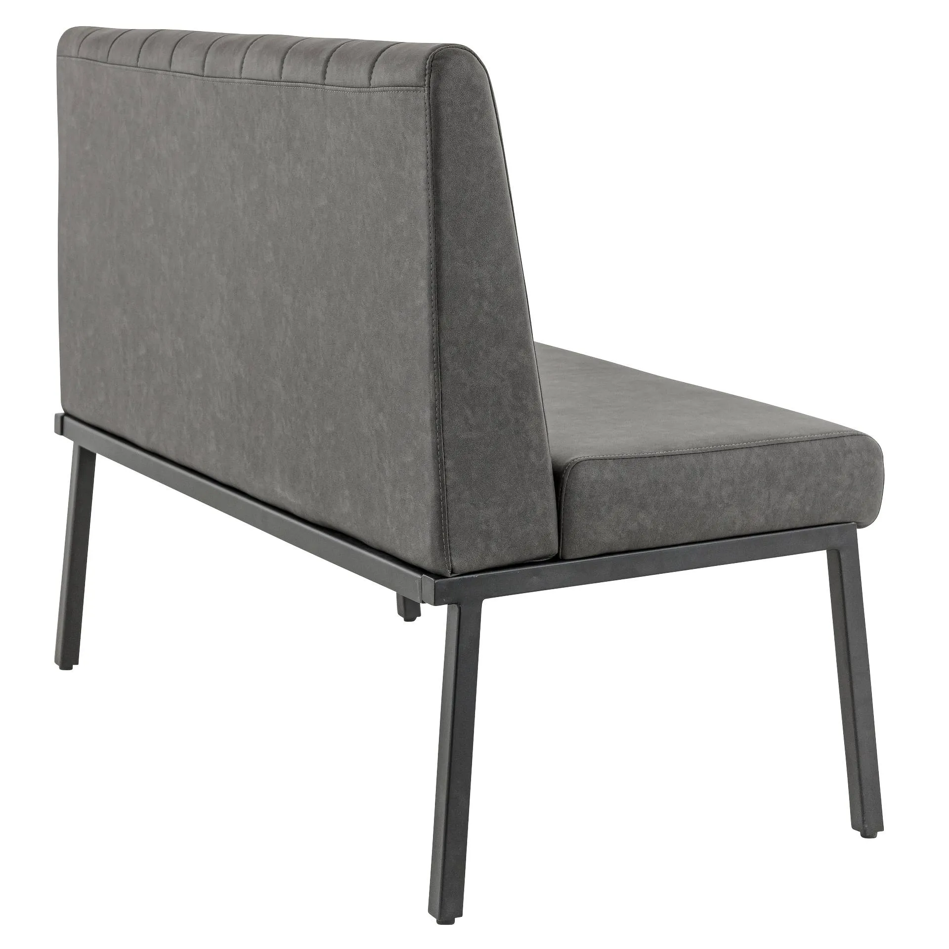 Bank Lukas, Polster Anthrazit, Gestell schwarz, Polsterbank, Factory Industrie Design 