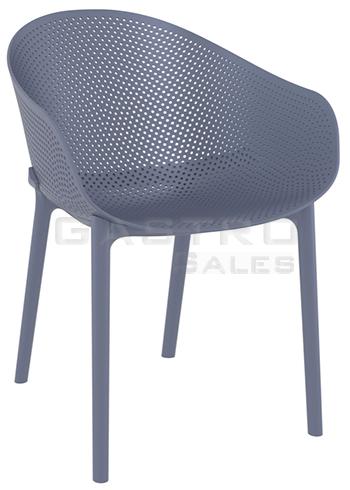Sessel Grey Black Fiberglas Polypropylen Terrassenstuhl Outdoorstuhl