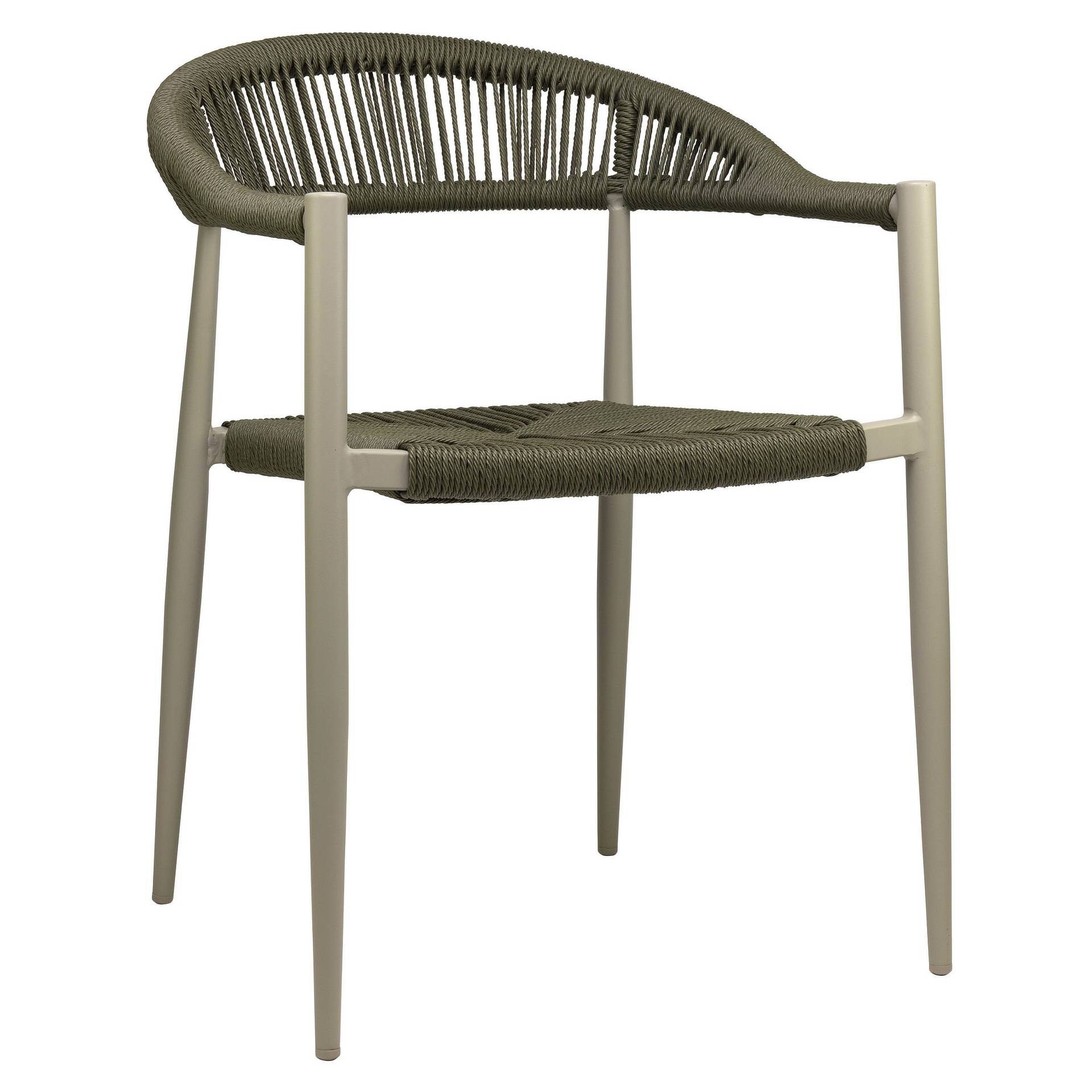 Sessel Nessa, Geflecht green, Gestell green, Seilgeflecht in Binsenoptik, Terrassensessel, Outdoorsessel