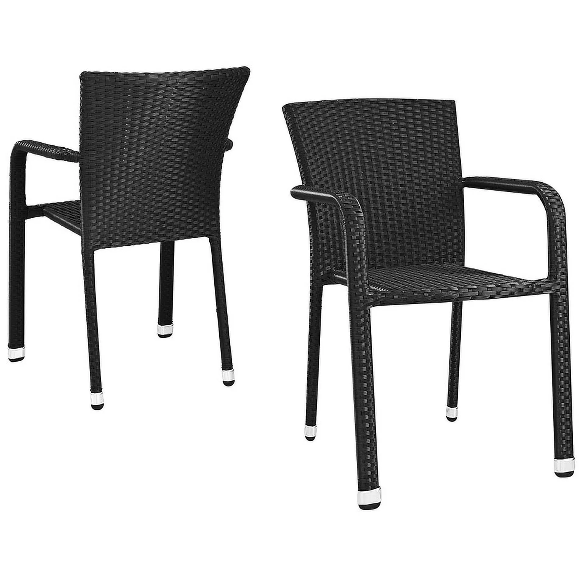 Stuhl Hugo NEW, Geflecht schwarz, Polyrattan, Terrassenstuhl, Outdoorstuhl