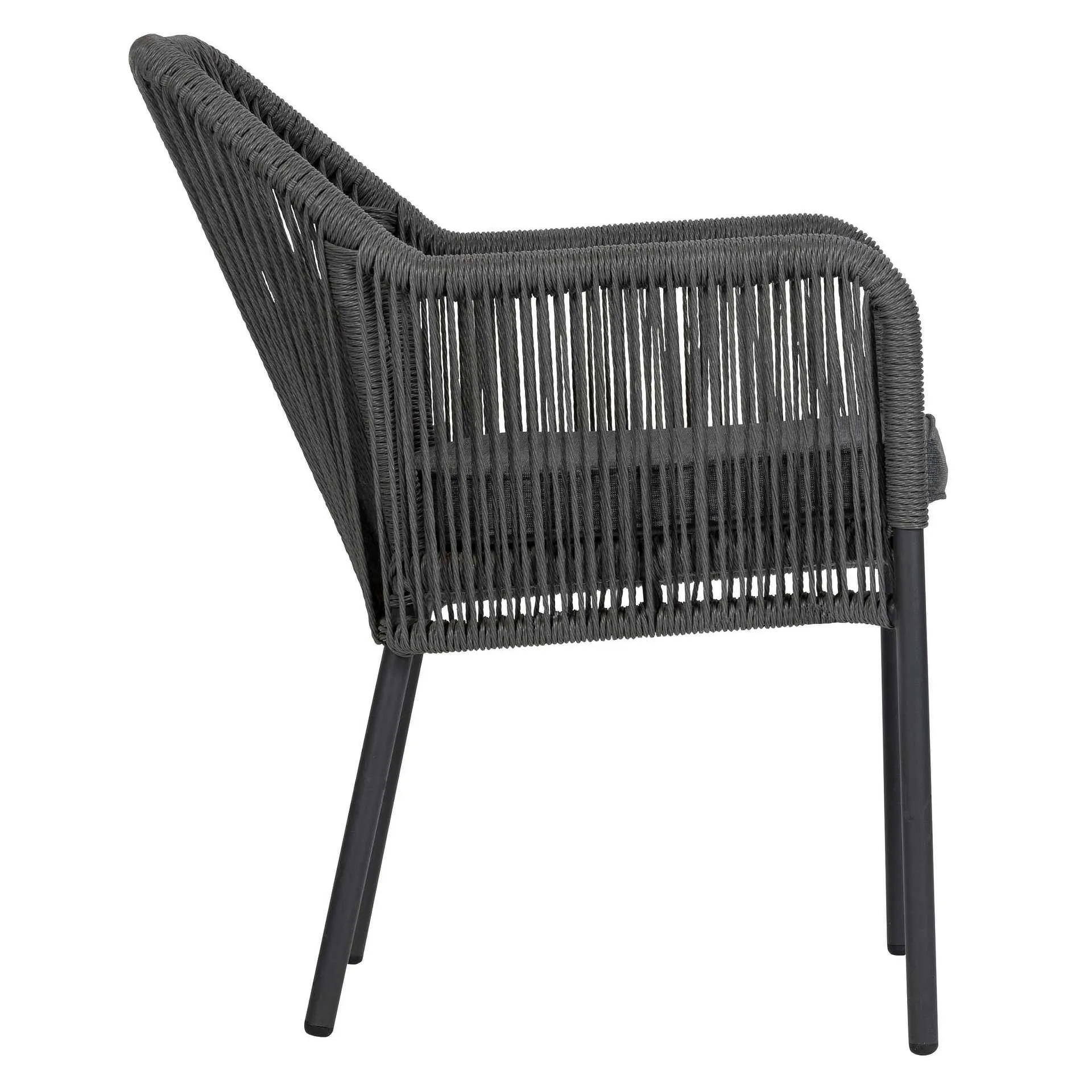 Sessel Marlis, Geflecht grey, Seilgeflecht, Terrassensessel, Outdoorsessel