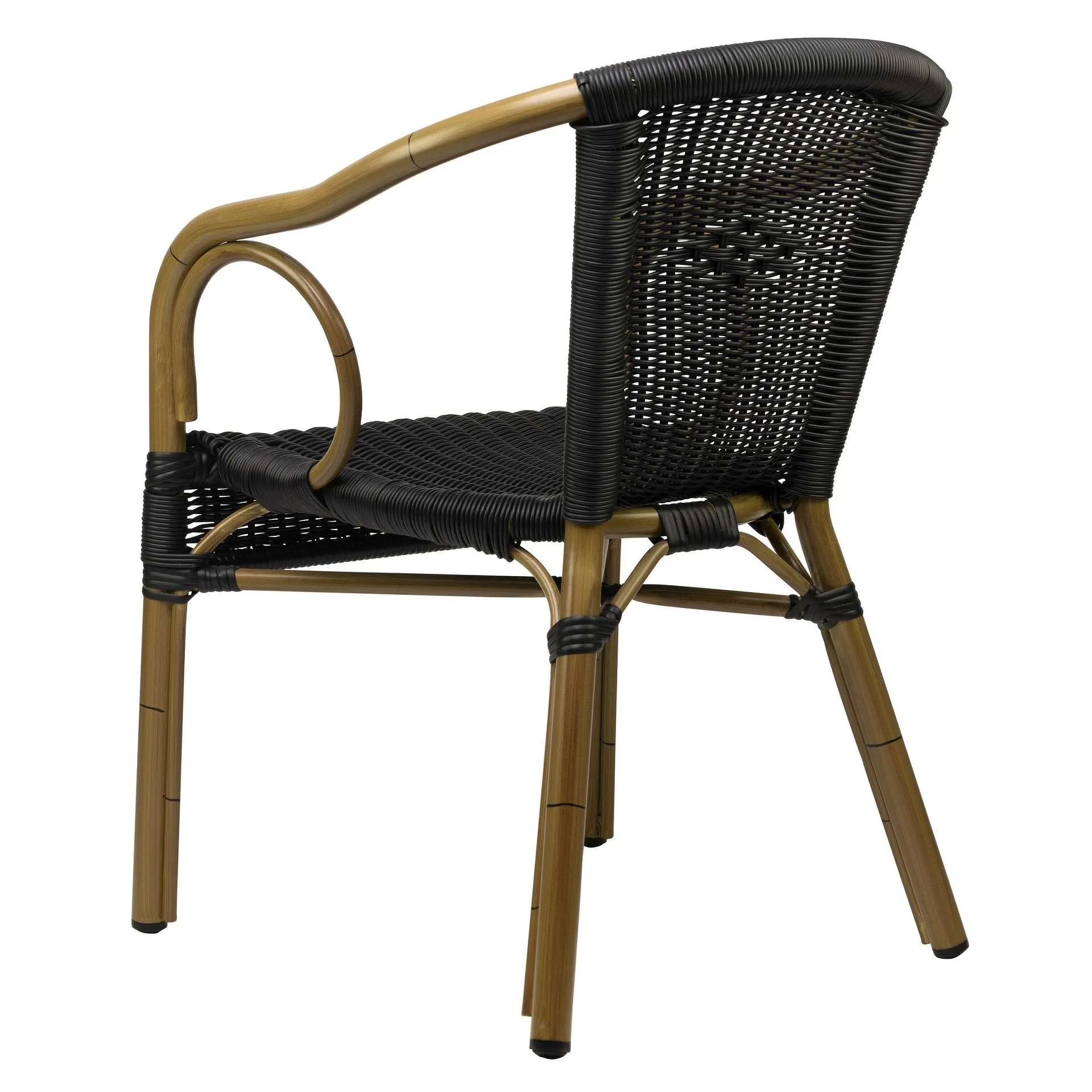 Stuhl Hulda, Gewebe black, Polyrattan, Terrassenstuhl, Outdoorstuhl