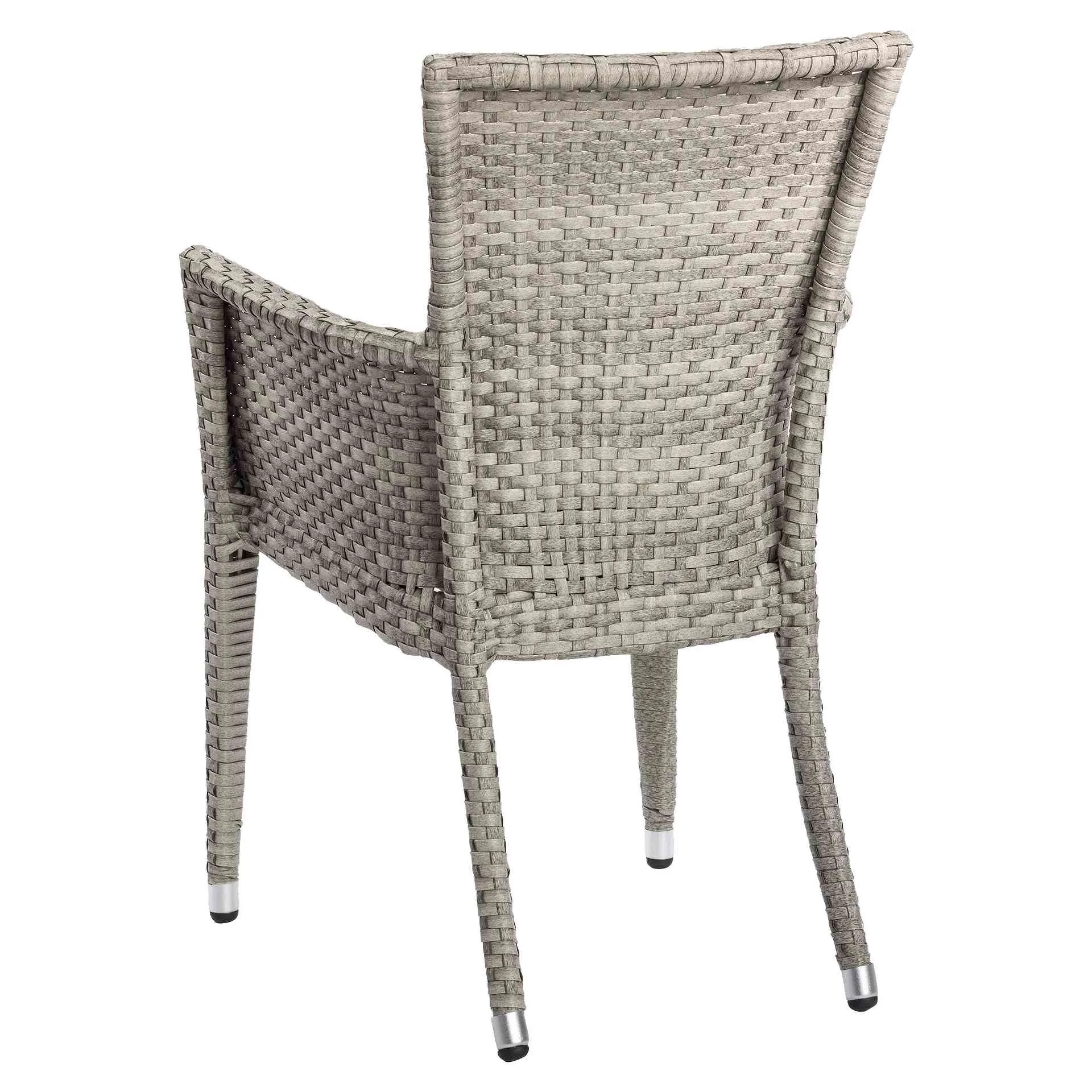 Stuhl Ronald, Geflecht grau, Polyrattan, Terrassenstuhl, Outdoorstuhl
