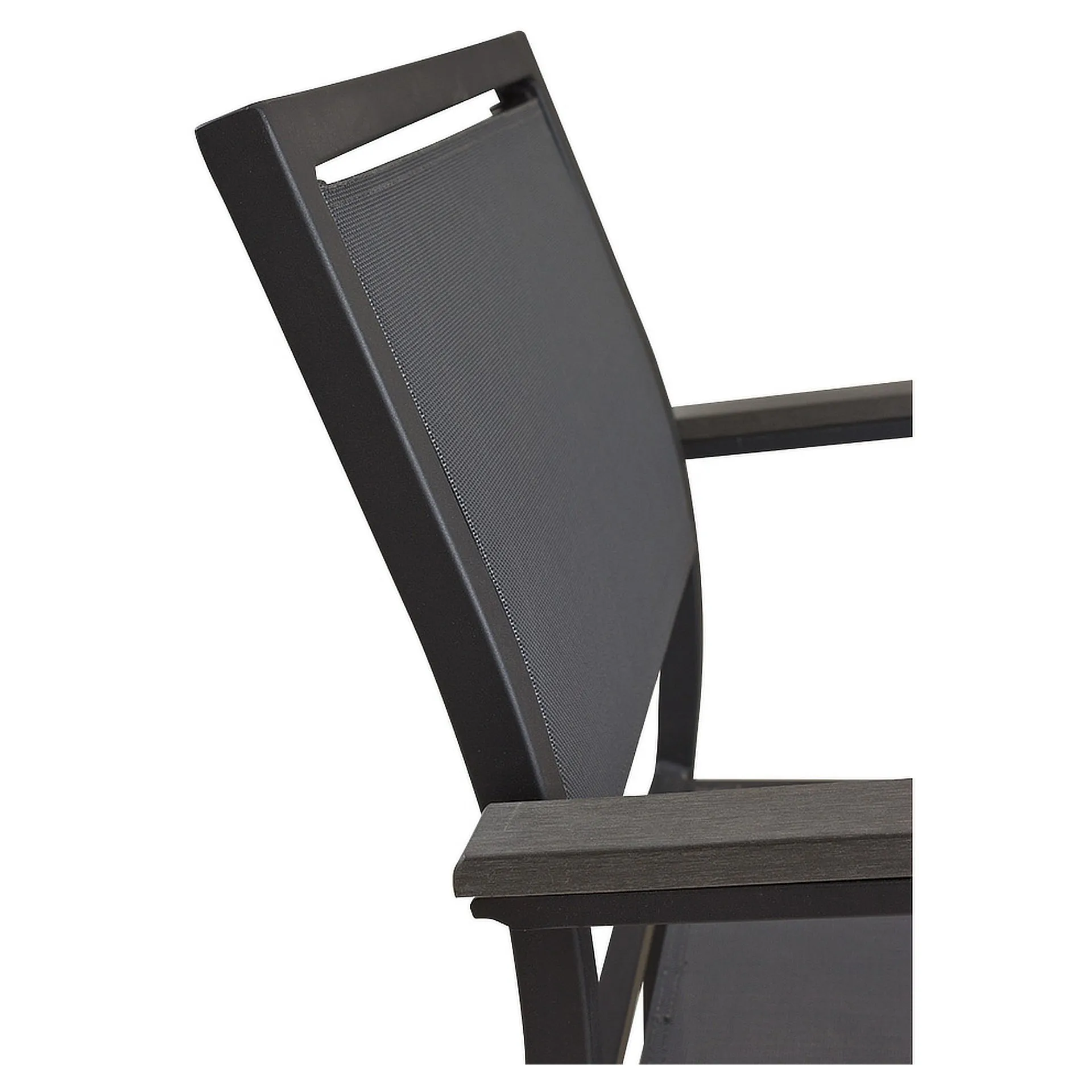 Stuhl Katy, Gewebe anthrazit, Textilen, Gestell Anthrazit, Terrassenstuhl, Outdoorstuhl