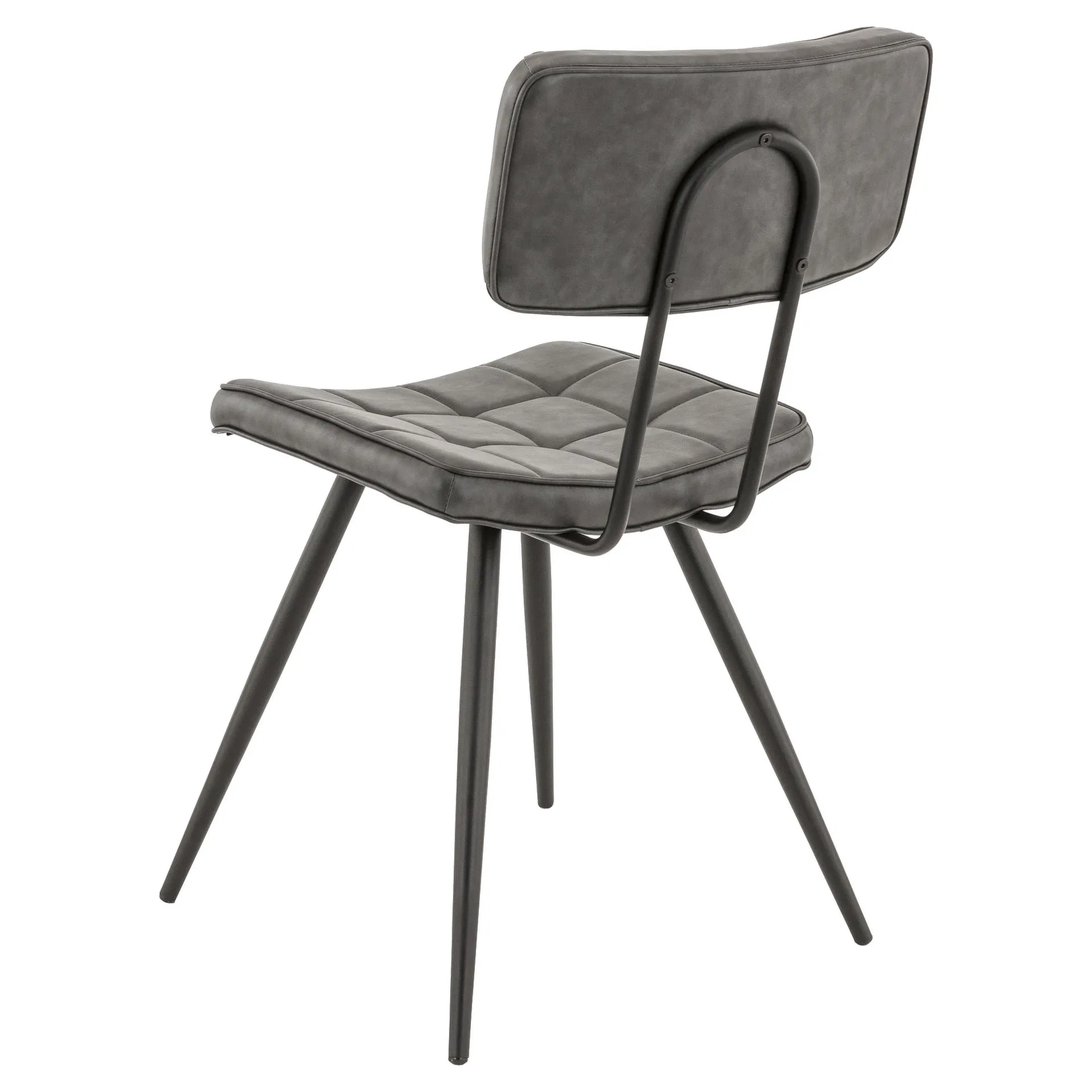 Stuhl Karola, Polster Anthrazit, Gestell Schwarz, Polsterstuhl, Factory Industrie Design
