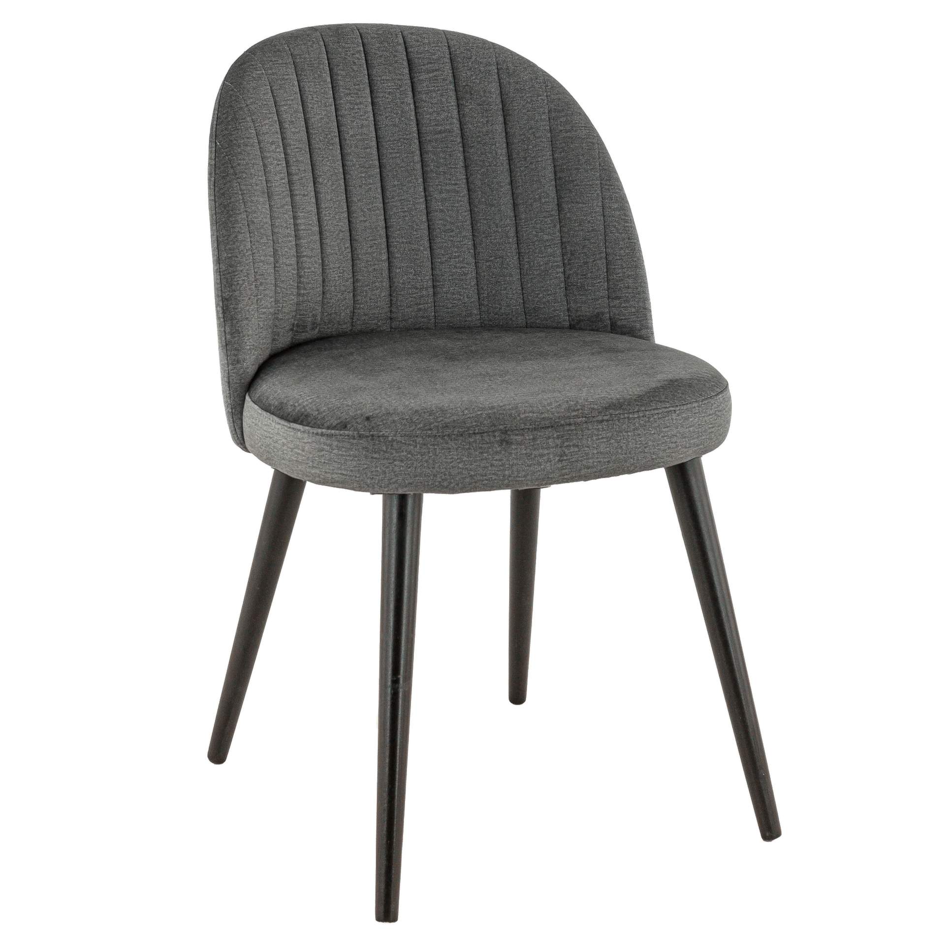 Stuhl Lynn, Polster Anthrazit, Schwarz, Polsterstuhl, Restaurantstuhl