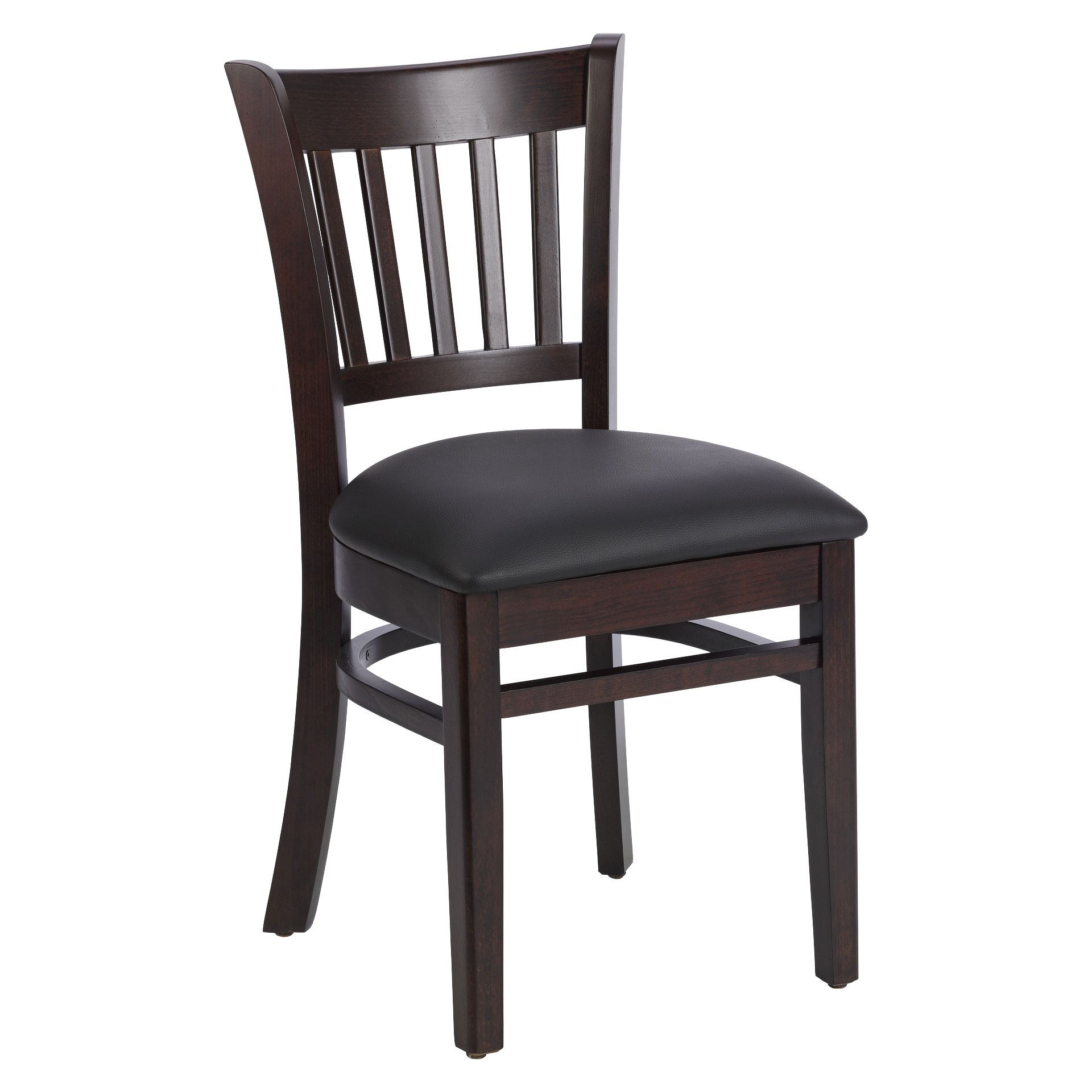 Stuhl Elton, Polster schwarz, Nussbaum dunkel, Polsterstuhl, Holzstuhl