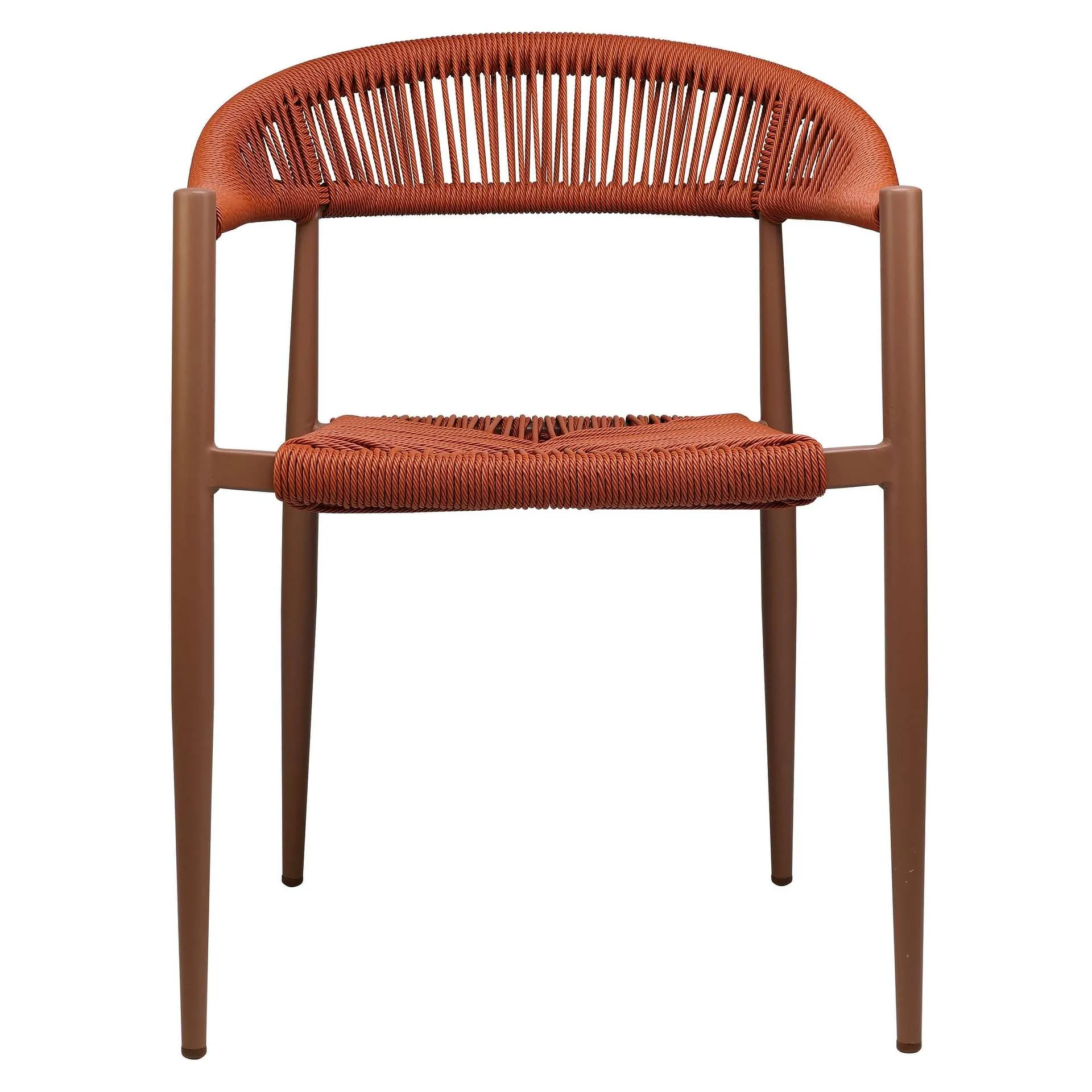 Sessel Nessa, Geflecht orange, Gestell orange, Seilgeflecht in Binsenoptik, Terrassensessel, Outdoorsessel