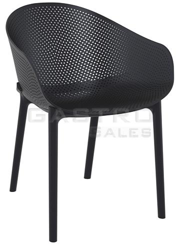 Sessel Arno Black Fiberglas Polypropylen Terrassenstuhl Outdoorstuhl
