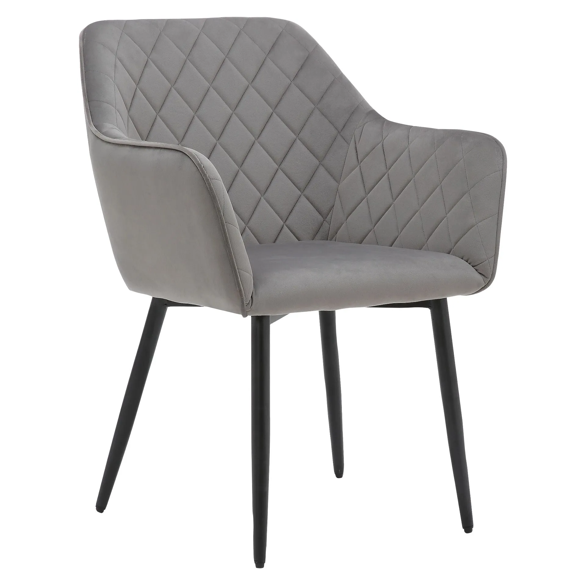 Stuhl Samuel, Polster Grau, Gestell schwarz, Polsterstuhl, Factory Industrie Design