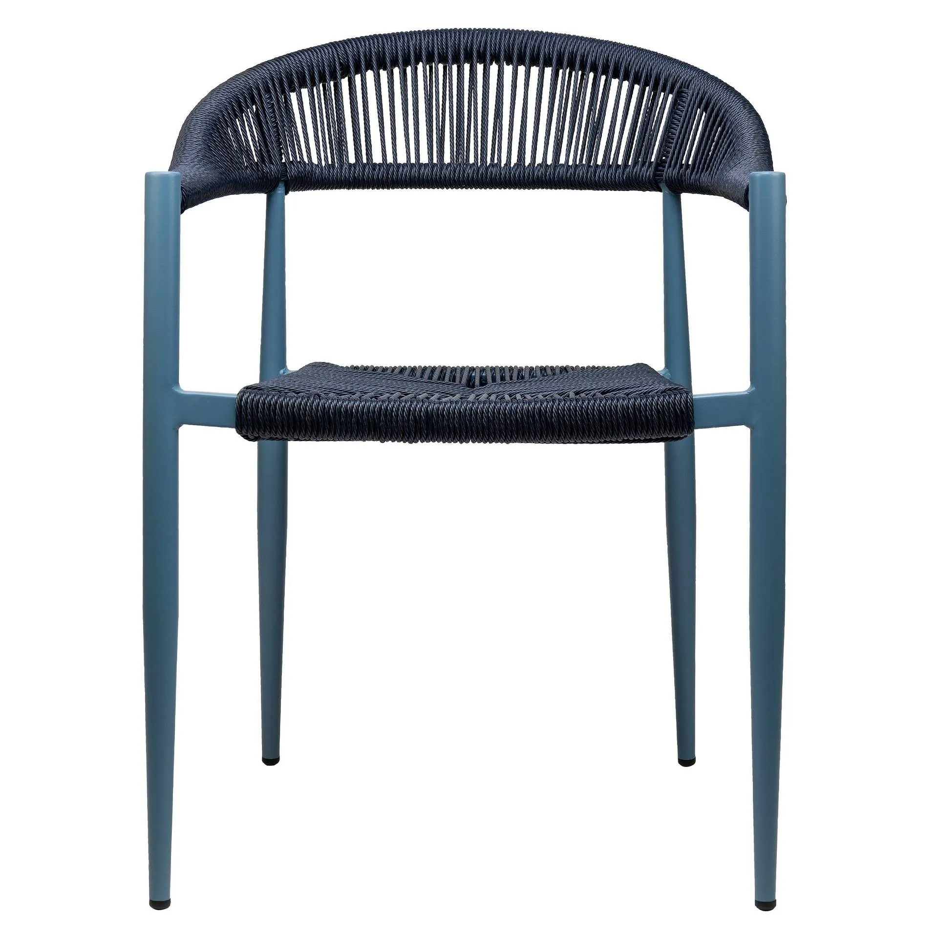 Sessel Nessa, Geflecht blue, Gestell blue, Seilgeflecht in Binsenoptik, Terrassensessel, Outdoorsessel