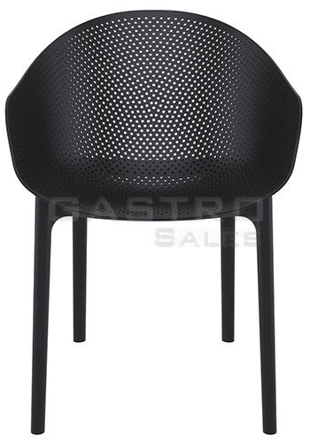 Sessel Arno Black Fiberglas Polypropylen Terrassenstuhl Outdoorstuhl - Front