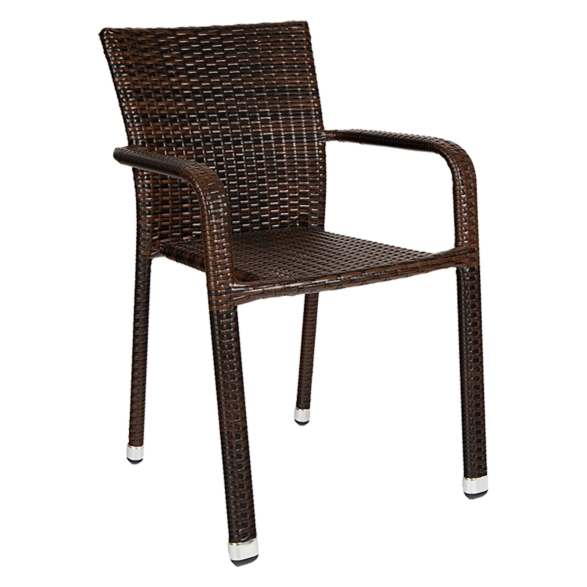 Sessel Luca, Geflecht choco, Polyrattan, Terrassensessel, Outdoorsessel