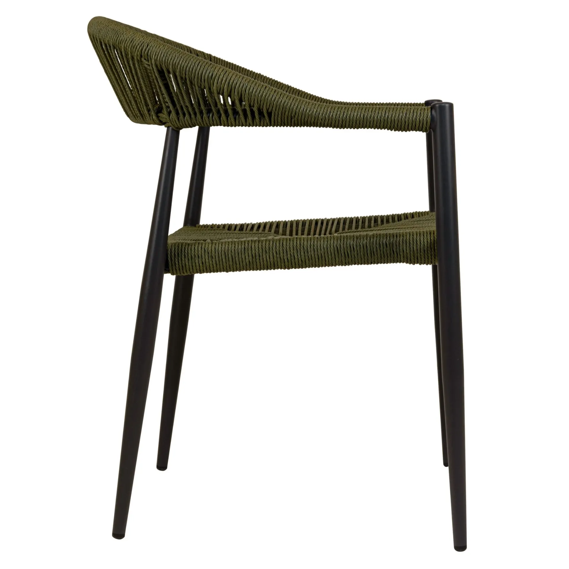 Sessel Nessa, Geflecht olive, Seilgeflecht in Binsenoptik, Terrassensessel, Outdoorsessel