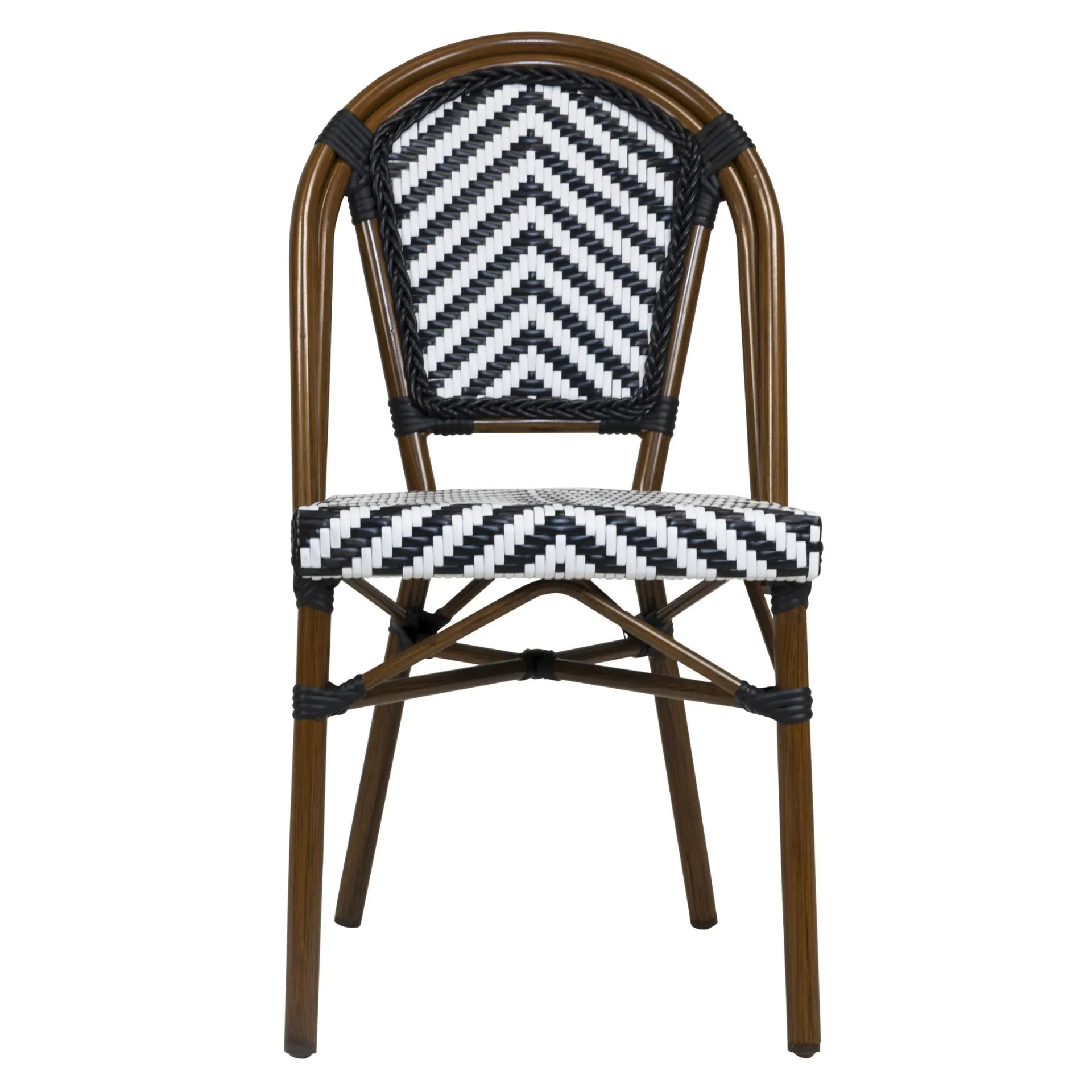 Stuhl Paris, Gewebe black-white, Polyrattan, Terrassenstuhl, Outdoorstuhl