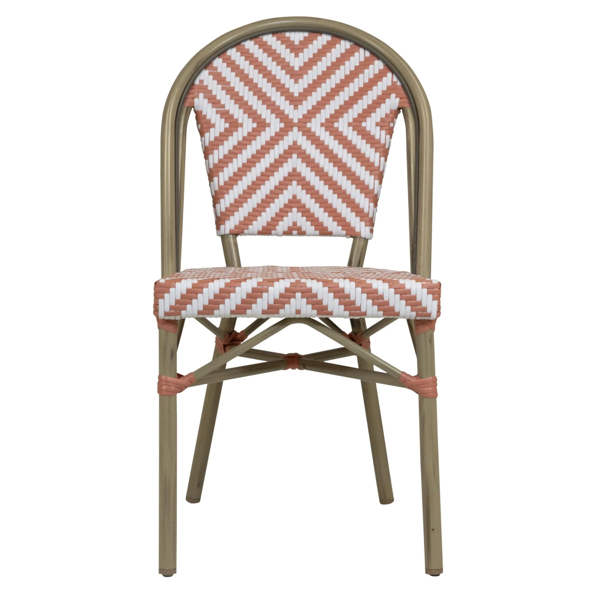Stuhl Paris, Gewebe pink-white, Polyrattan, Terrassenstuhl, Outdoorstuhl
