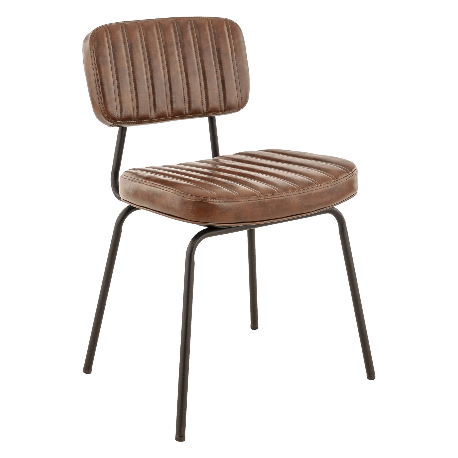 Stuhl Lena, Polster Brown, Schwarz, Polsterstuhl, Factory Industrie Design