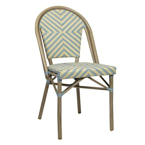 Stuhl Paris, Gewebe blue-beige, Polyrattan, Terrassenstuhl, Outdoorstuhl Stuhl Paris, Gewebe blue-beige, Polyrattan, Terrassenstuhl, Outdoorstuhl