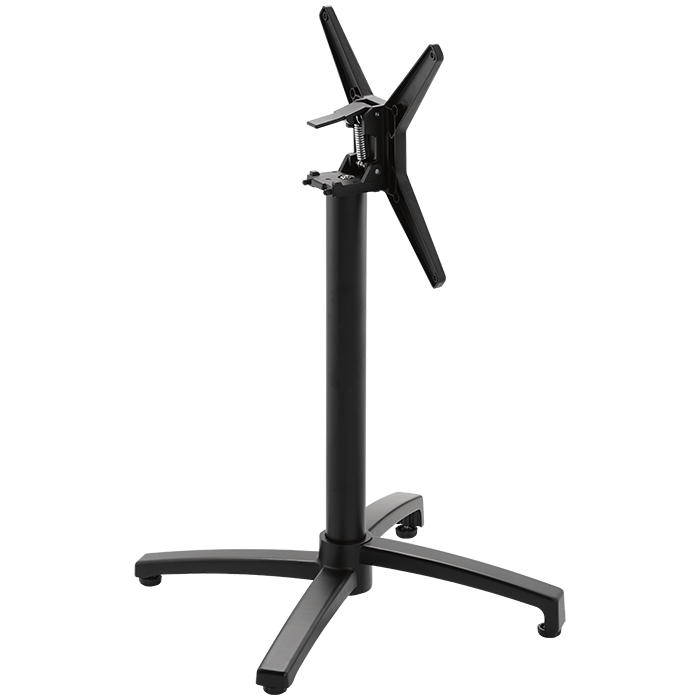 Kalevi-4K-schwarz-Kipp Gastronomie Terrassen Tischgestell Kalevi-4K mit Klappmechanismus, Aluminium schwarz pulverbeschichtet, Outdoortischgestell