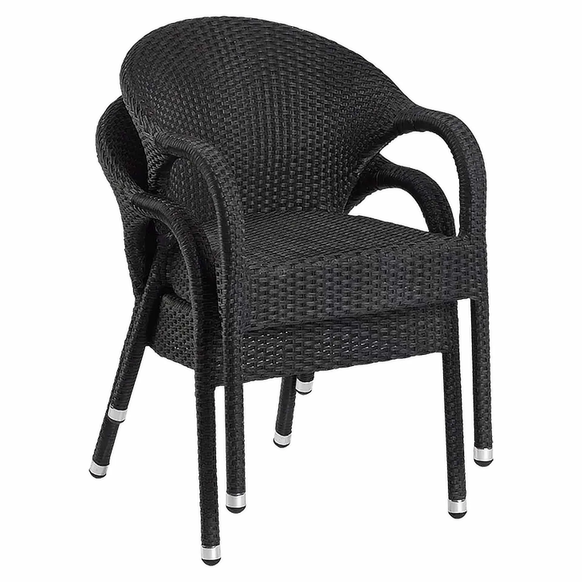 Sessel Eskil, Geflecht schwarz, Polyrattan, Terrassensessel, Outdoorsessel