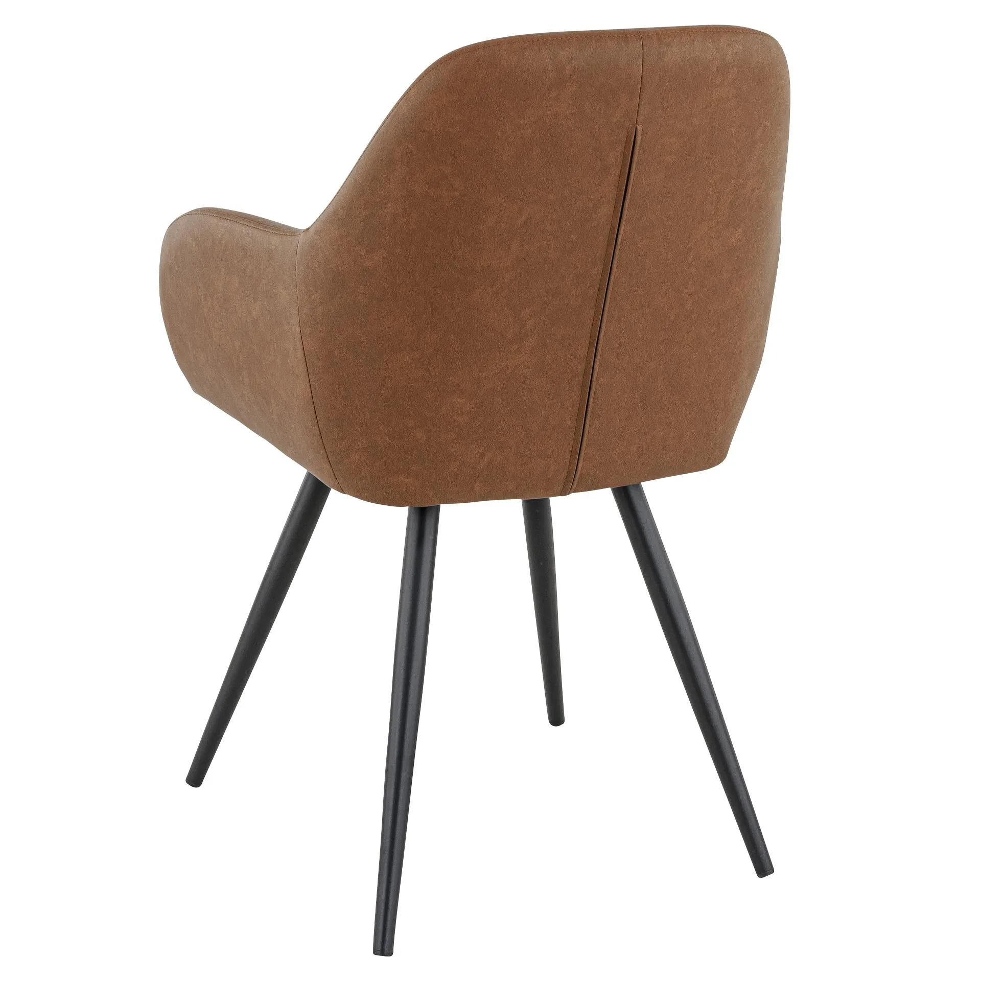 Stuhl Alfons, Polster Cognac, Schwarz, Polsterstuhl, Factory Industrie Design 
