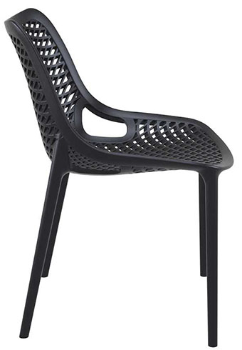 Air-black-Seite Stuhl Air Black Fiberglas Polypropylen Terrassenstuhl Outdoorstuhl - Seite