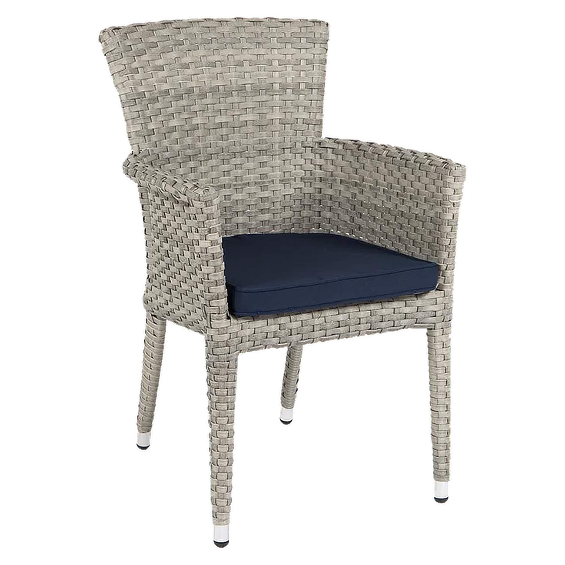 Stuhl Ronald, Geflecht grau, Polyrattan, Terrassenstuhl, Outdoorstuhl