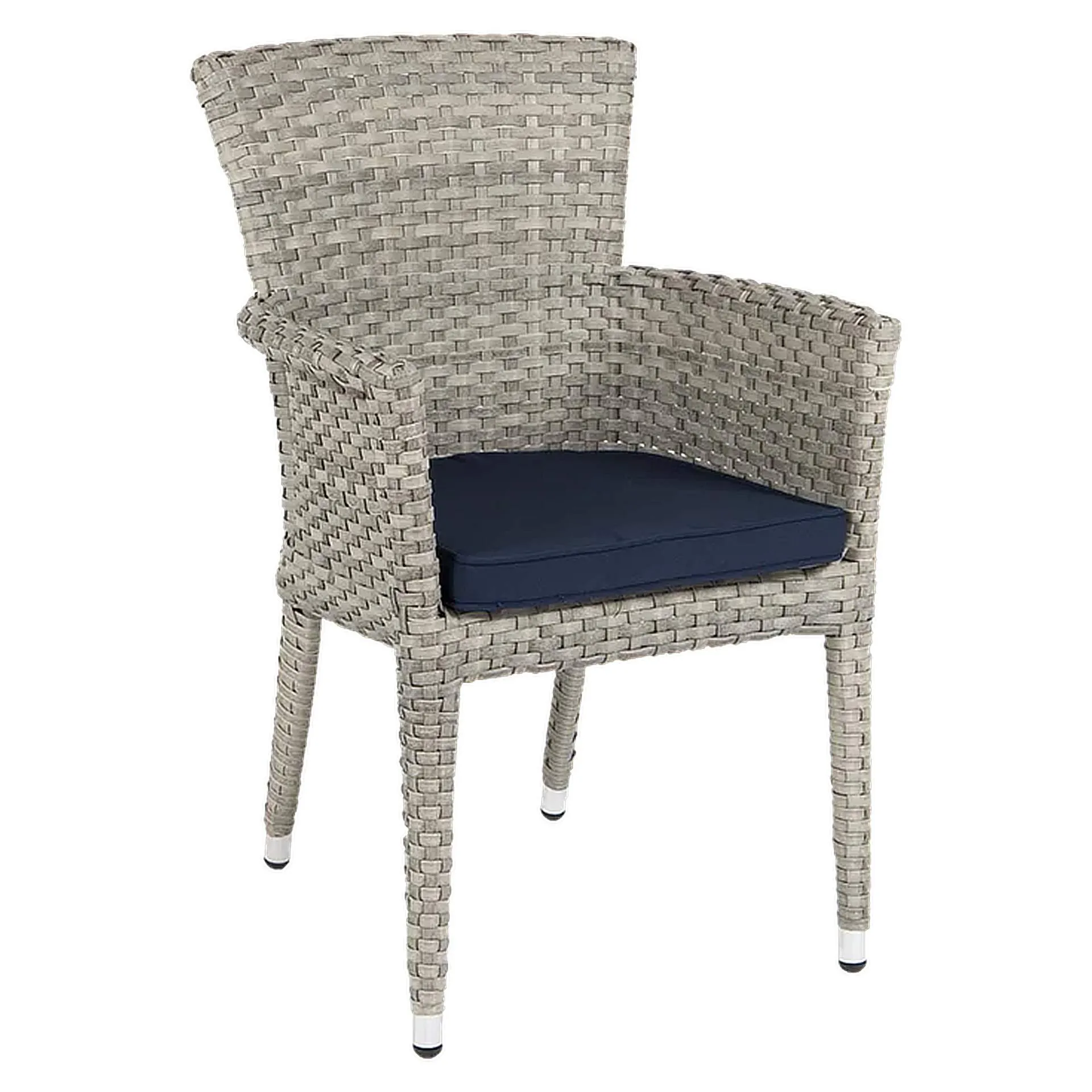 Stuhl Ronald, Geflecht grau, Polyrattan, Terrassenstuhl, Outdoorstuhl