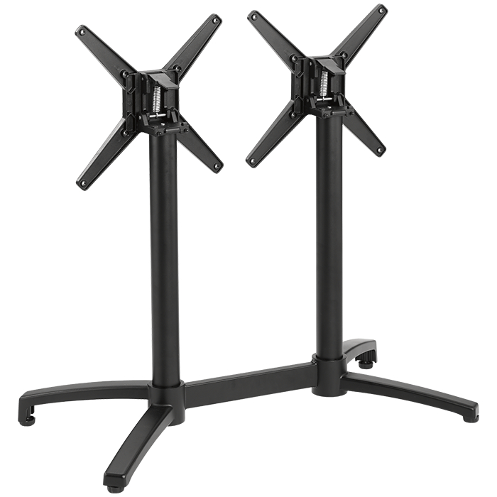 Kalevi-2K-schwarz-Kipp Gastronomie Terrassen Tischgestell Kalevi-2K mit Klappmechanismus, Aluminium schwarz pulverbeschichtet, Outdoortischgestell