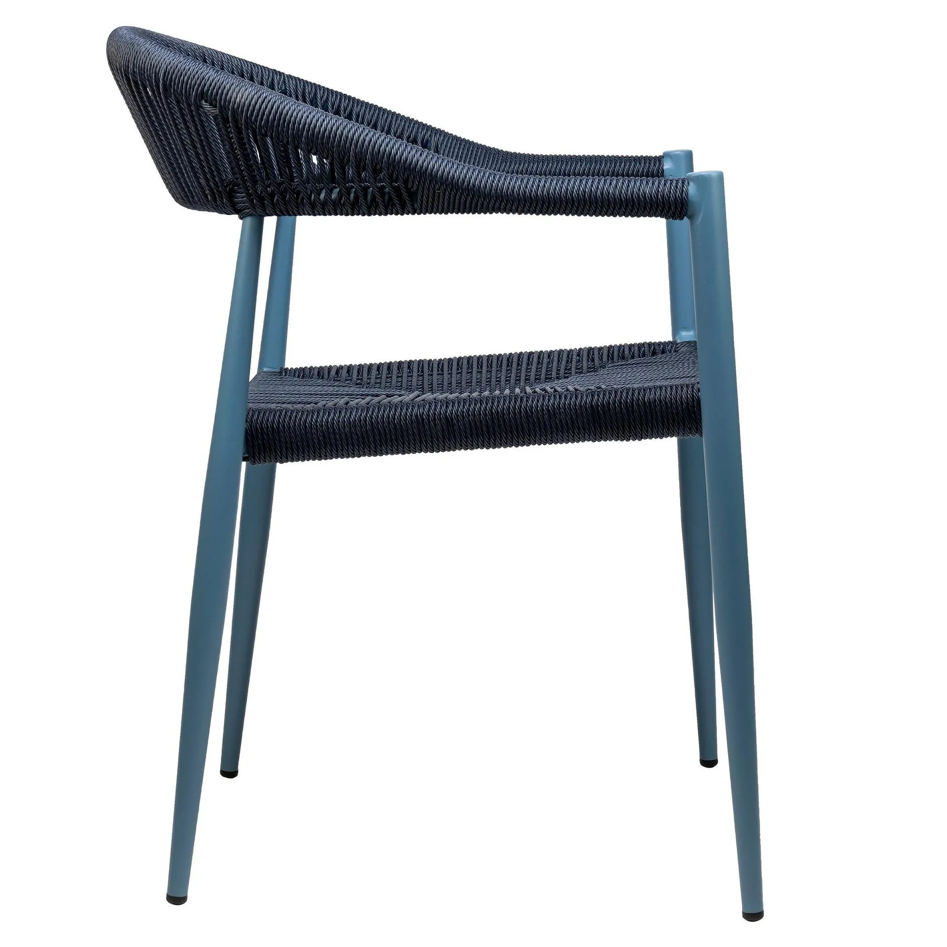 Sessel Nessa, Geflecht blue, Gestell blue, Seilgeflecht in Binsenoptik, Terrassensessel, Outdoorsessel