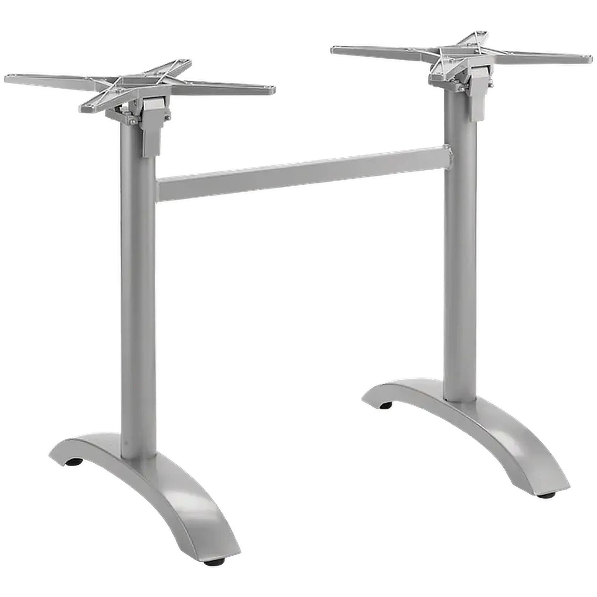 CLASSIC-Serie: Tischgestell Irena-2K klappbar, Aluminium silber pulverbeschichtet, Outdoor, Terrasse