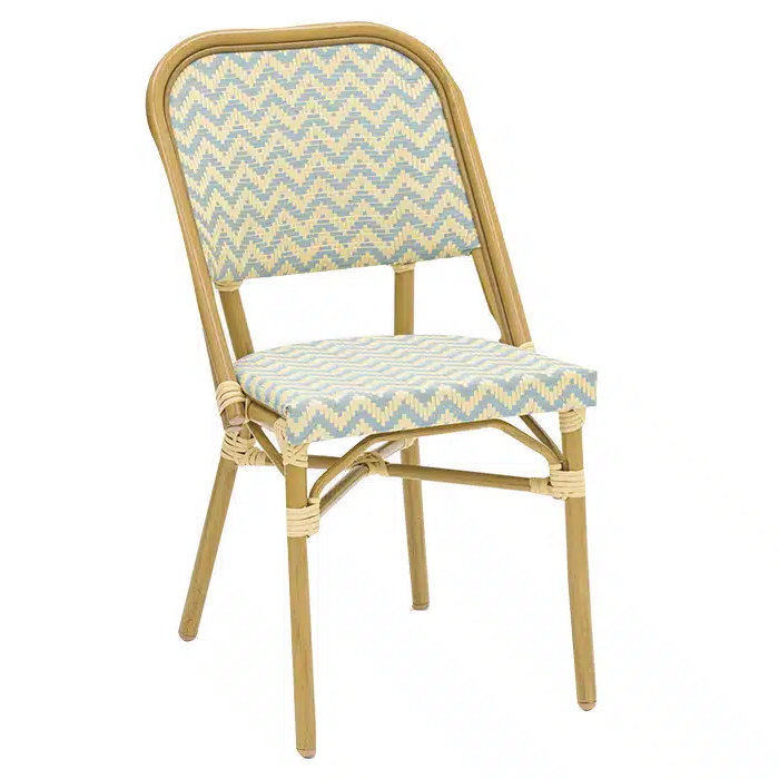 Stuhl Lola, Gewebe blau-beige, Polyrattan, Terrassenstuhl, Outdoorstuhl Stuhl Lola, Gewebe blau-beige, Polyrattan, Terrassenstuhl, Outdoorstuhl