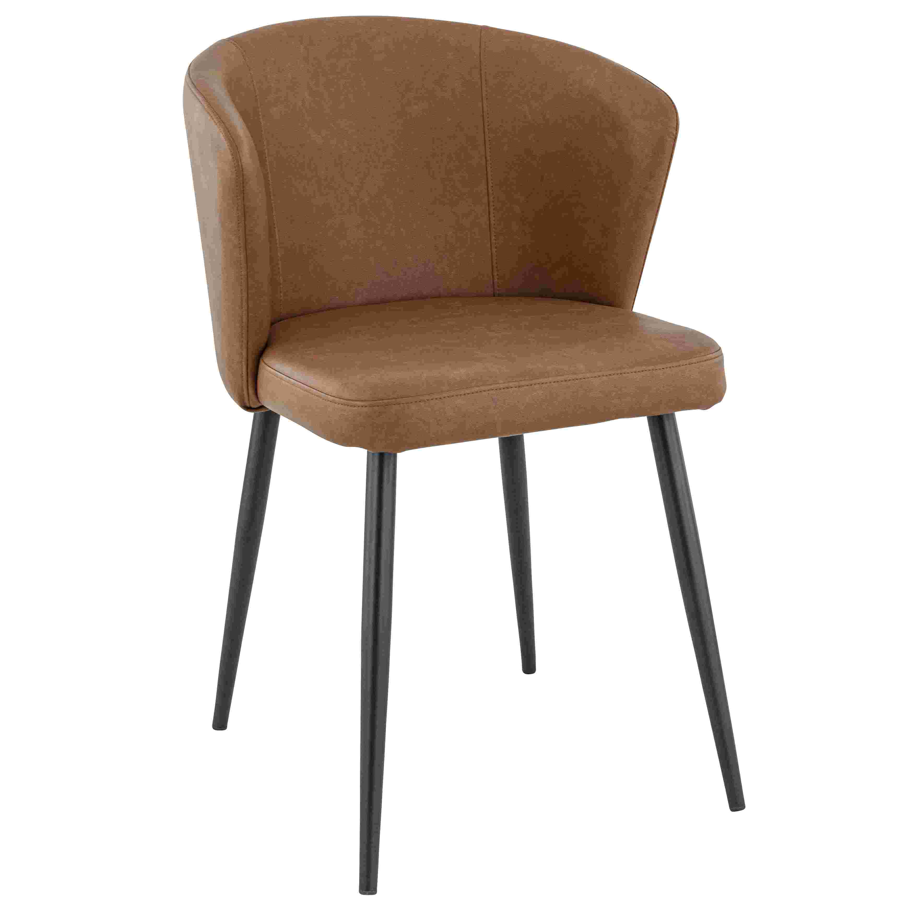 Stuhl Dimitri, Polster Cognac, Schwarz, Polsterstuhl, Factory Industrie Design Stuhl Dimitri, Polster Cognac, Schwarz, Polsterstuhl, Factory Industrie Design